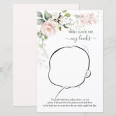 Papier Qui M'A Donné Mon Apparence Floral Baby Game (Devant / Derrière)