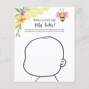 Papier Qui m'a donné mon apparence Jeu de baby shower Bee