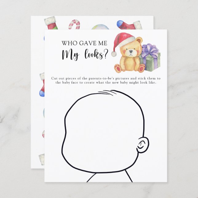 Papier Qui m'a donné mon look baby shower jeu (Devant / Derrière)