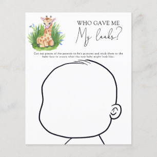 Papier Qui m'a donné mon look baby shower jeu