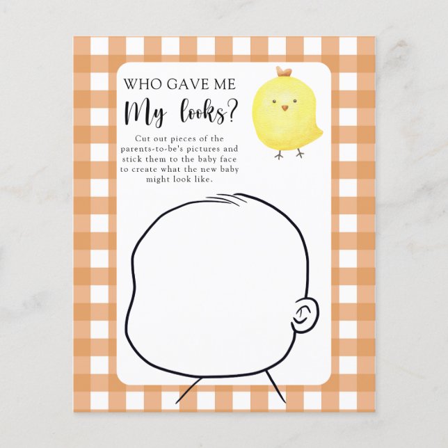 Papier Qui m'a donné mon look baby shower jeu (Devant)