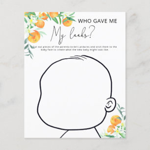 Papier Qui m'a donné mon look baby shower jeu