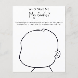 Papier Qui m'a donné mon look baby shower jeu