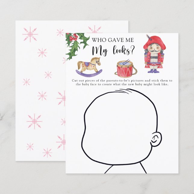 Papier Qui m'a donné mon look baby shower jeu (Devant / Derrière)