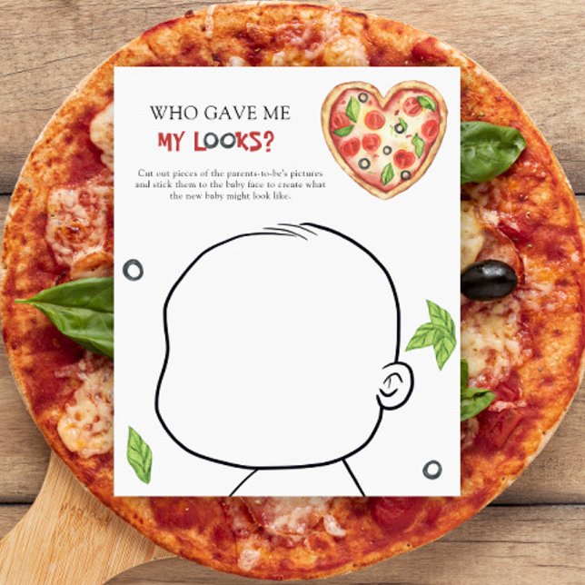 Papier Qui m'a donné mon look Pizza baby shower jeu (Créateur téléchargé)