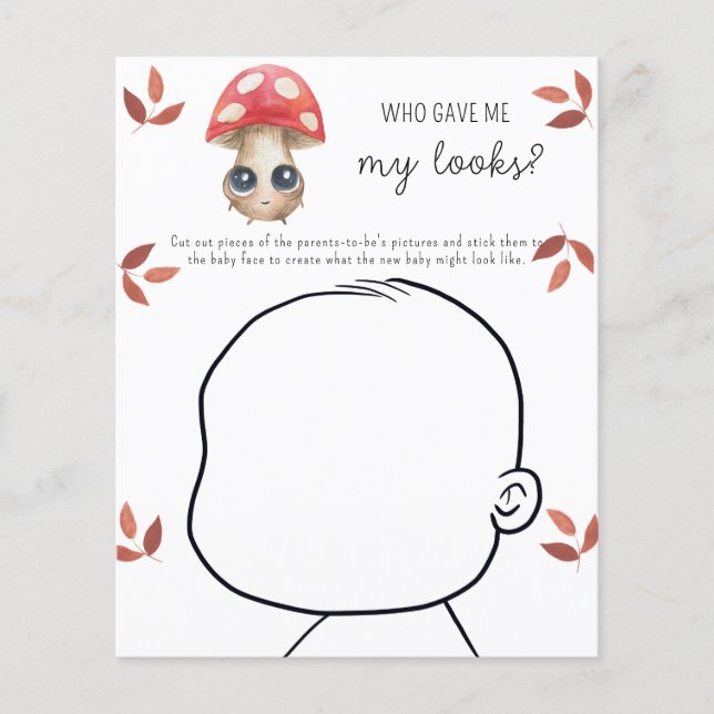 Papier Qui m'a donné mon physique jeu de baby shower (Devant)