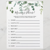 Papier Qui peut terminer le jeu de Baby shower Phrase de  (Devant)