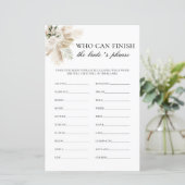 Papier Qui peut terminer le jeu de la mariée de la Phrase (Debout devant)