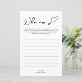 Papier Qui suis-je Jeu Fête des mariées (Debout devant)