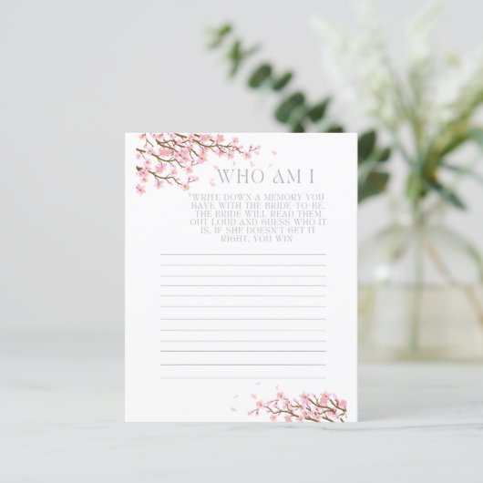 Papier Qui suis-je Mémoire Devinant Fête des mariées Cart (Debout devant)