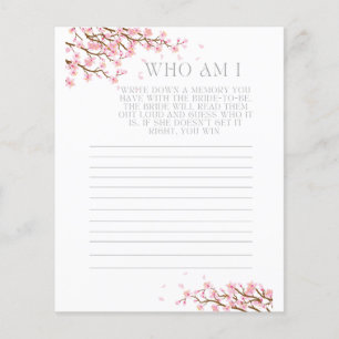 Papier Qui suis-je Mémoire Devinant Fête des mariées Cart