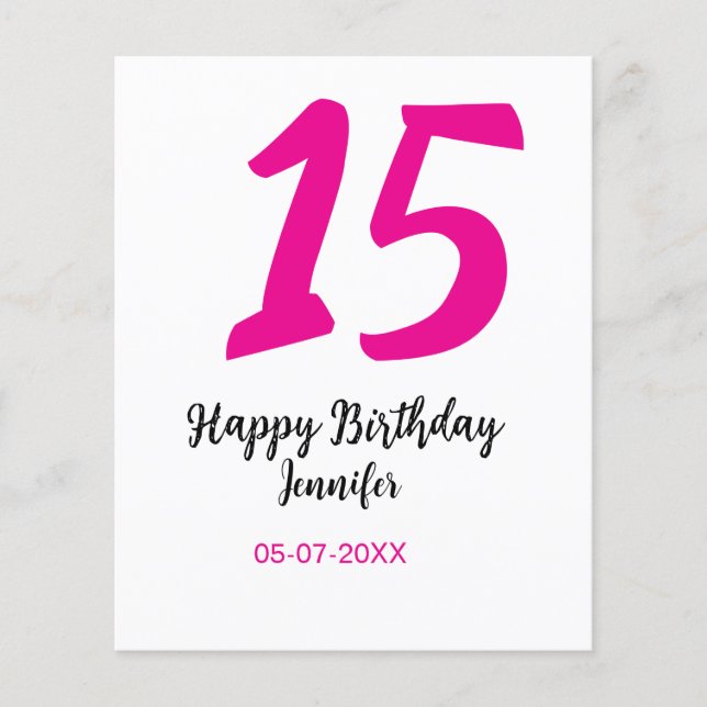 Papier quiencenera 15e anniversaire ajouter date année te (Devant)