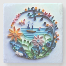 Papier Quilled Craft Stone Onderzetter