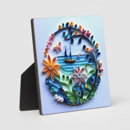 Papier Quilled Craft Tafelblad Plaque w / Ezel Fotoplaat