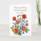 Papier Quilling Flowers | Verjaardag van oma Kaart (Voorkant)