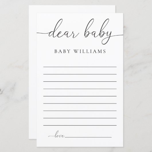 Papier Quinn Minimal Cher bébé jeu (Devant / Derrière)