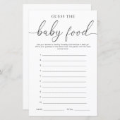 Papier Quinn Minimal Devinez Le Jeu De Nourriture Pour Bé (Devant / Derrière)