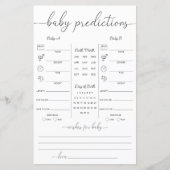 Papier Quinn Twins Baby Predictions Game (Devant)