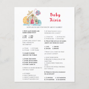 Papier Quiz bébé d'hiver Jeu de Baby Shower