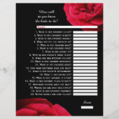 Papier Quiz de mariage - rose rouge (Devant)