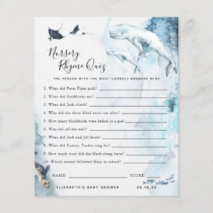 Papier Quiz sur le rime des infirmières   Jeu Baby shower