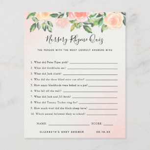 Papier Quiz sur les comptines   Jeu de baby shower
