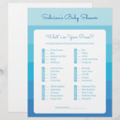 Papier Quoi de neuf dans votre sac Blue Ombre jeu de Baby (Devant / Derrière)