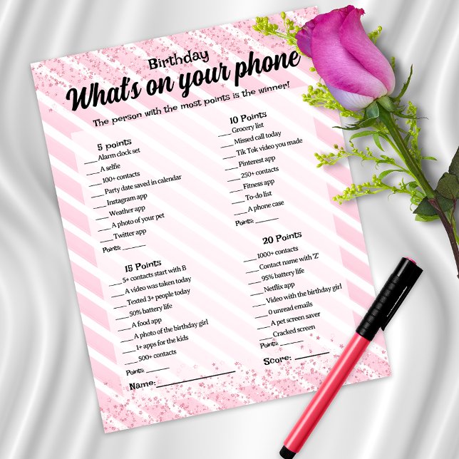 Papier Quoi sur votre téléphone Jeu d'anniversaire (Créateur téléchargé)