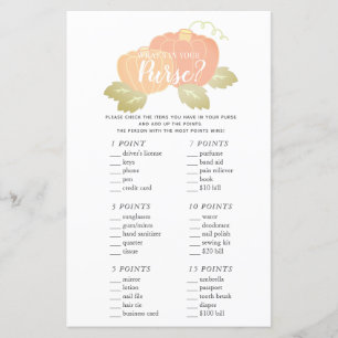 Papier Qu'y a-t-il dans votre jeu de Baby shower Citrouil