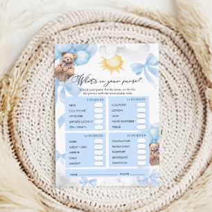 Papier Qu'y a-t-il dans votre jeu de Baby shower de poche