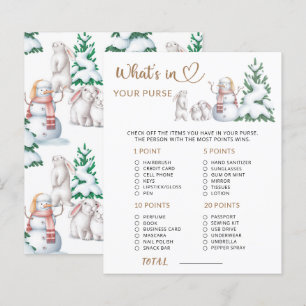 Papier Qu'y a-t-il dans votre jeu de baby shower hivernal