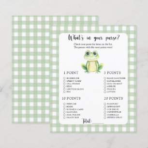 Papier Qu'y a-t-il dans votre sac à main Frog baby shower