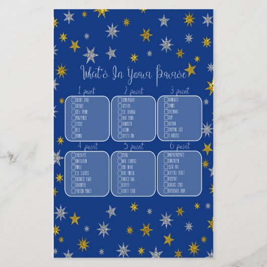 Papier Qu'y a-t-il dans votre sac à main petit jeu de bab (Devant)