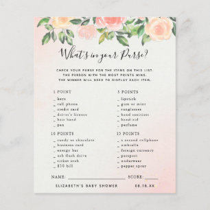 Papier Qu'y a-t-il dans votre sac   Jeu Baby shower