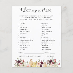 Papier Qu'y a-t-il dans votre sac Jeu Baby shower