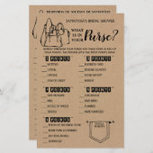 Papier Qu'y a-t-il dans votre sac jeu bilingue de douche (Devant / Derrière)