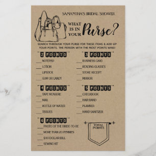 Papier Qu'y a-t-il dans votre sac jeu bilingue de douche 