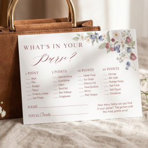 Papier Qu'y a-t-il dans votre sac ? Jeu de mariage Berry