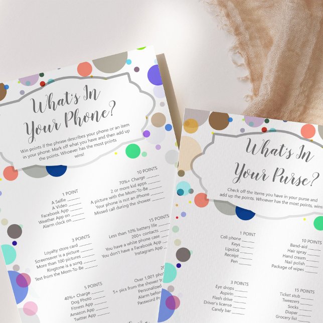 Papier "Qu'y a-t-il dans votre téléphone / sac à main ?"  (Créateur téléchargé)