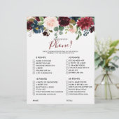 Papier Qu'y a-t-il sur votre Phone Floral Fête des mariée (Debout devant)