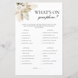 Papier Qu'y a-t-il sur votre téléphone boho nuptiale jeu