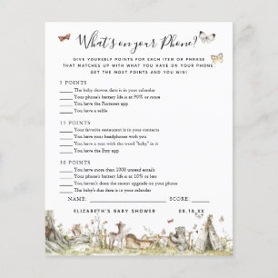 Papier Qu'y a-t-il sur votre téléphone Jeu Baby shower