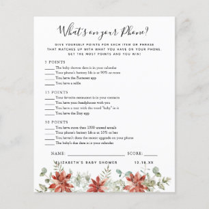 Papier Qu'y a-t-il sur votre téléphone Jeu Baby shower