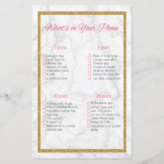 Papier Qu'y a-t-il sur votre téléphone Marbre & Fête des  (Devant)