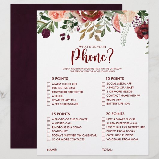 Papier Qu'y a-t-il sur votre téléphone Rustic Fête des ma (Devant / Derrière)