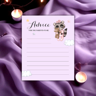 Papier Raccoon Animal Girls Baby shower Conseils Pour Les