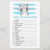 Papier Raccoon Baby jeu de brouillage de mot (Devant)