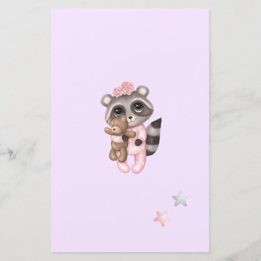 Papier Raccoon Baby shower Jeu Connaissez-Vous Maman ? (Dos)