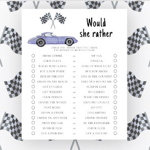 Papier Race car baby shower Voudrait-elle plutôt jouer