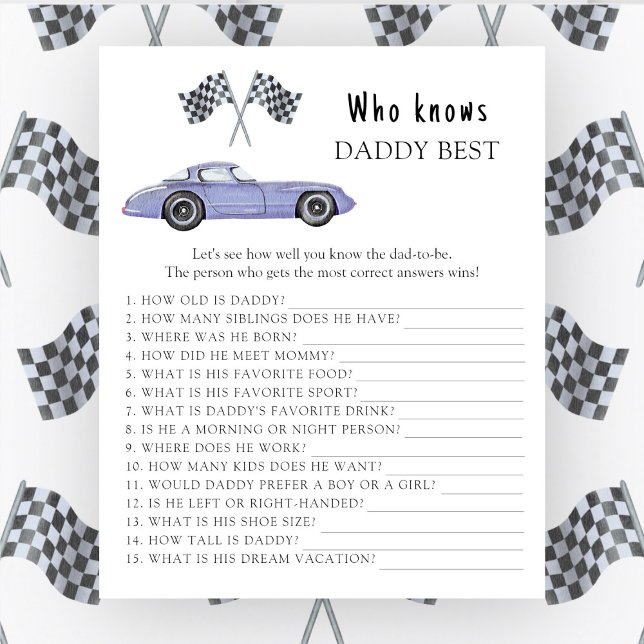 Papier Race car - Qui connaît le meilleur jeu de papa (Créateur téléchargé)